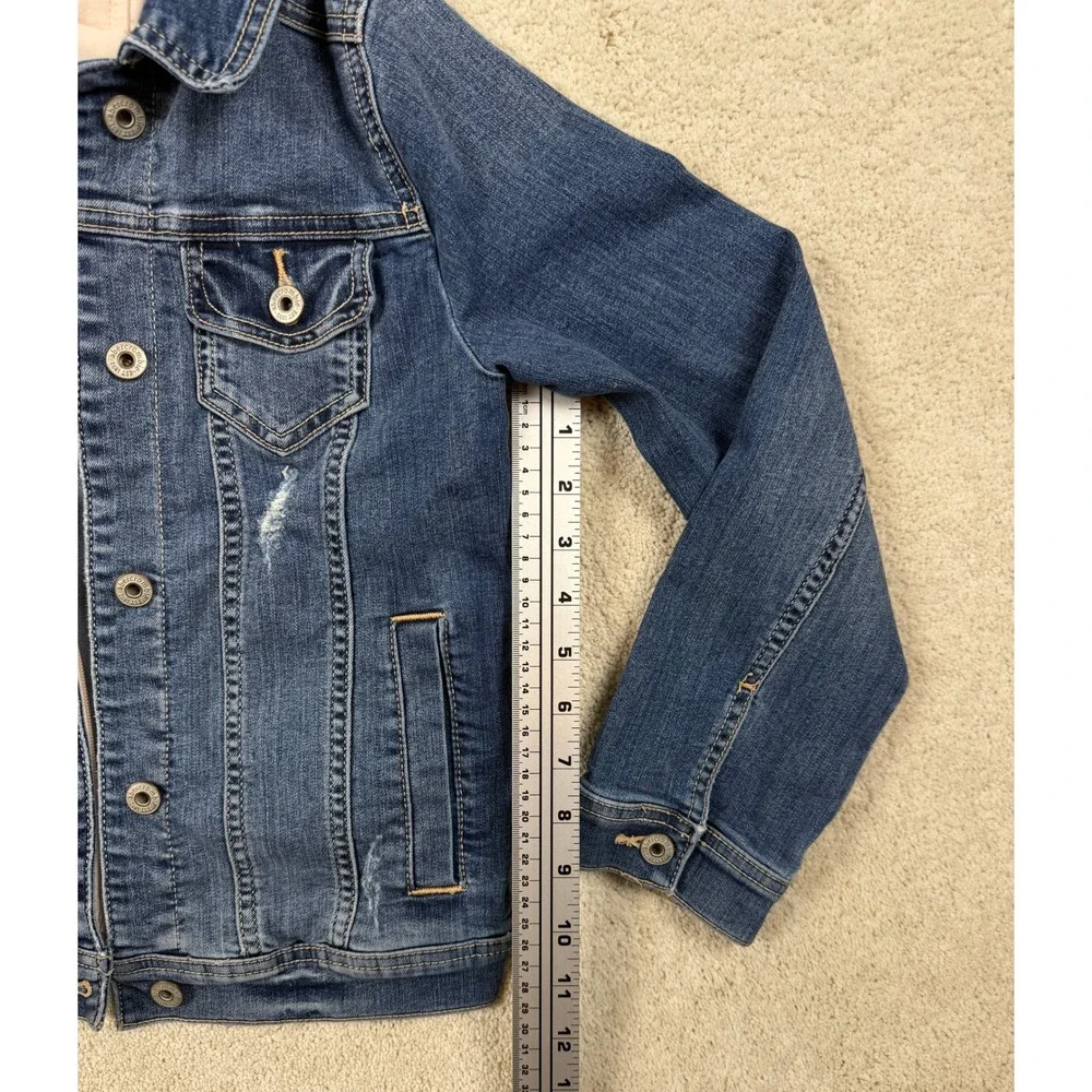 ABERCROMBIE Girls Size 9/10 Hooded Lined Blue Denim Trucker Jean Jacket #1522